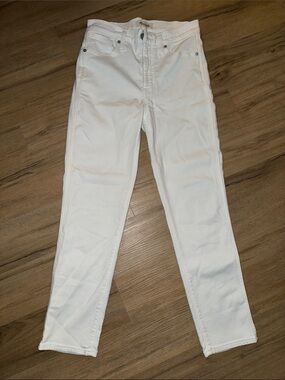 MADEWELL White High-Rise Straight Jeans